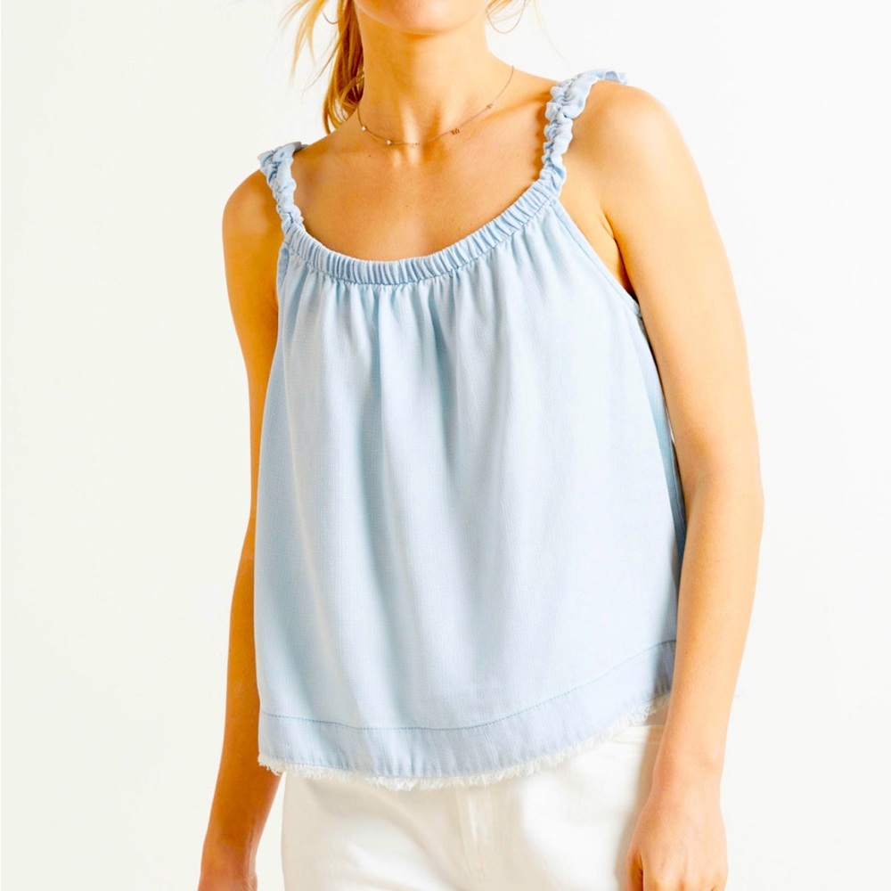 Cloth And Stone Gathered Chambray Tank